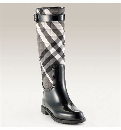 fake burberry print rain boots